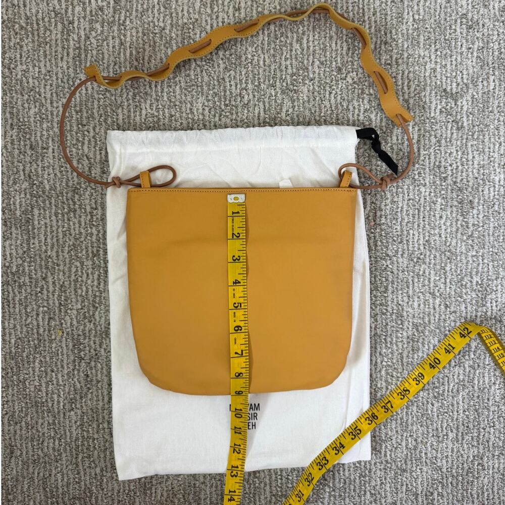 Maryam Nassir Zadeh Script Purse Unisex Bag Yellow Leather Designer Rare NEW - Picture 4 of 7